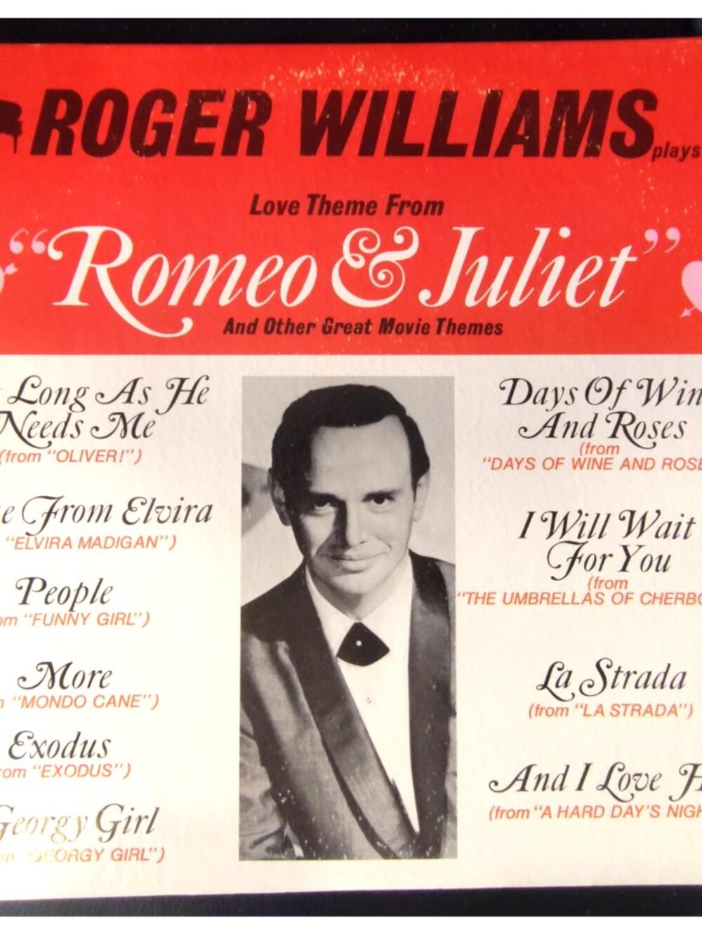Roger Williams – Romeo & Juliet Love Theme 12" Vinyl LP Record album LP 33 rpm